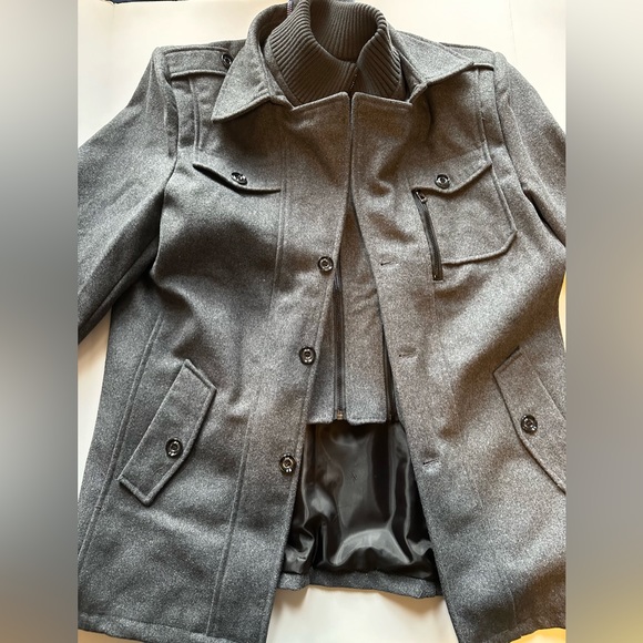 Men's Business Woolen Coat Fashion Double Collar XL - Picture 5 of 6